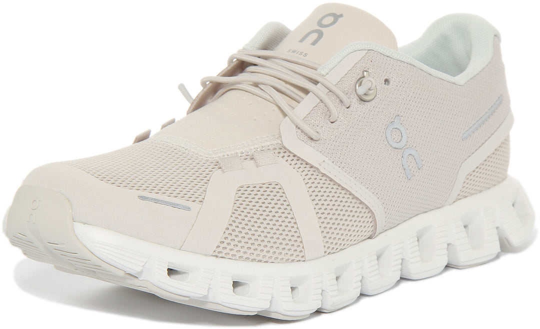 On Running Cloud 5 In Pearl White For Women