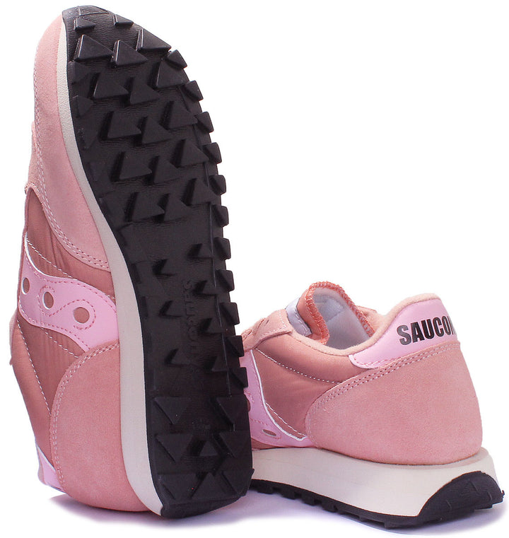 Saucony Jazz Original Zapatillas de deporte de ante y nylon con cordones para mujer en rosa