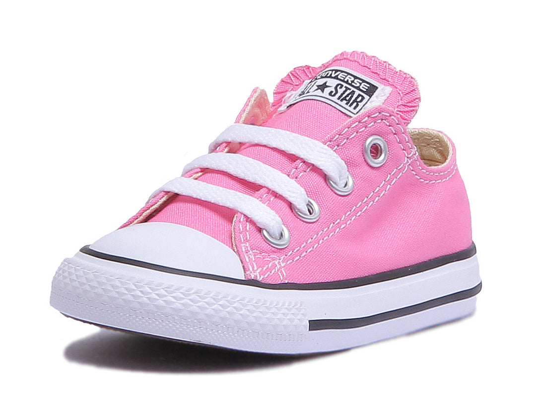 Converse Chuck Taylor All Star Ox Zapatillas de lona con cordones para bebés en rosa