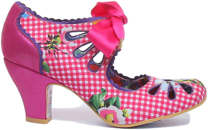 Irregular Choice Sugar Plum Chaussures à lacets à talon moyen pour femmes en rose