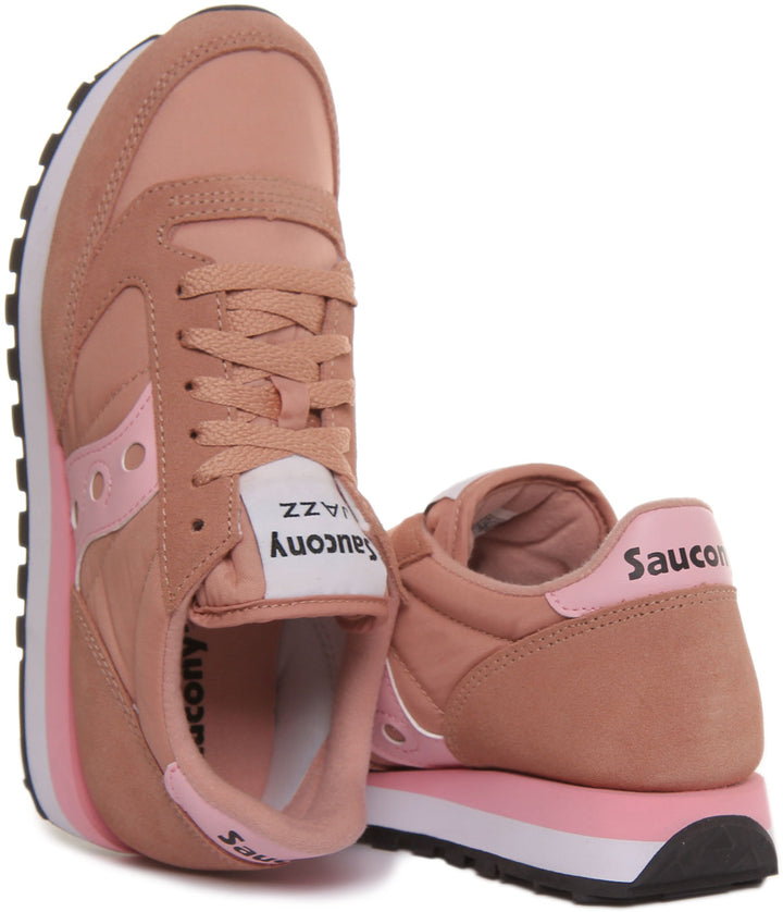 Saucony Jazz Original Zapatillas de deporte con cordones de ante y nylon para mujer en rosa