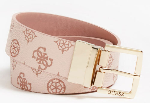 Guess Hensley Cinturón ajustable con logotipo de peonía 4G para mujer en rosa