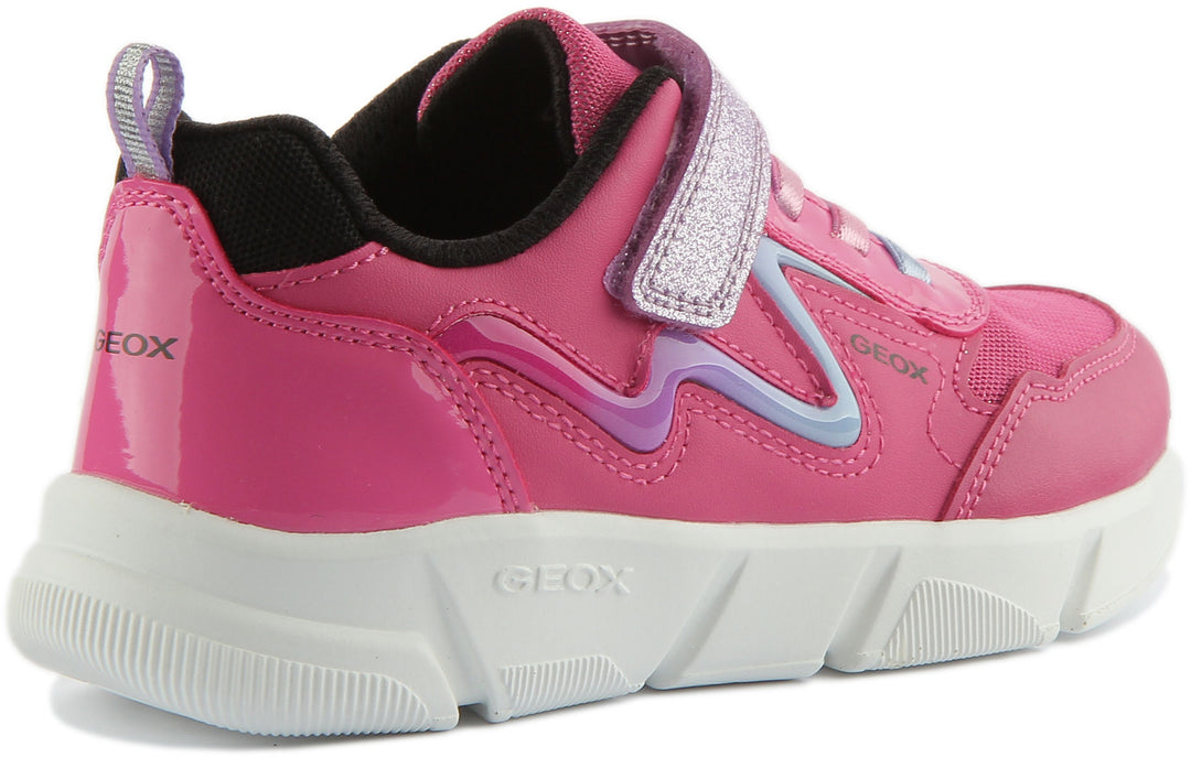 Geox J Aril Zapatillas de deporte sintéticas con una sola correa para niños en rosa