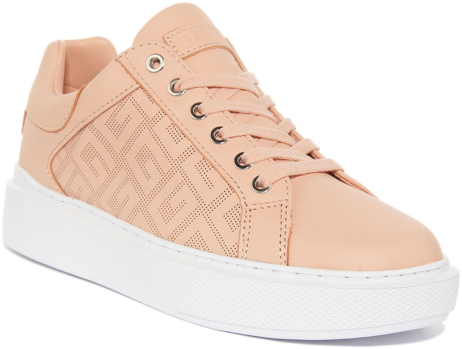 Pink hot sale guess trainers