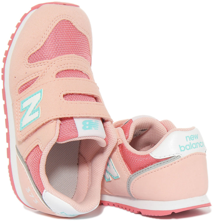 New Balance IZ373JD2 Zapatillas de deporte sintéticas con correa de gancho y bucle para bebés en rosa
