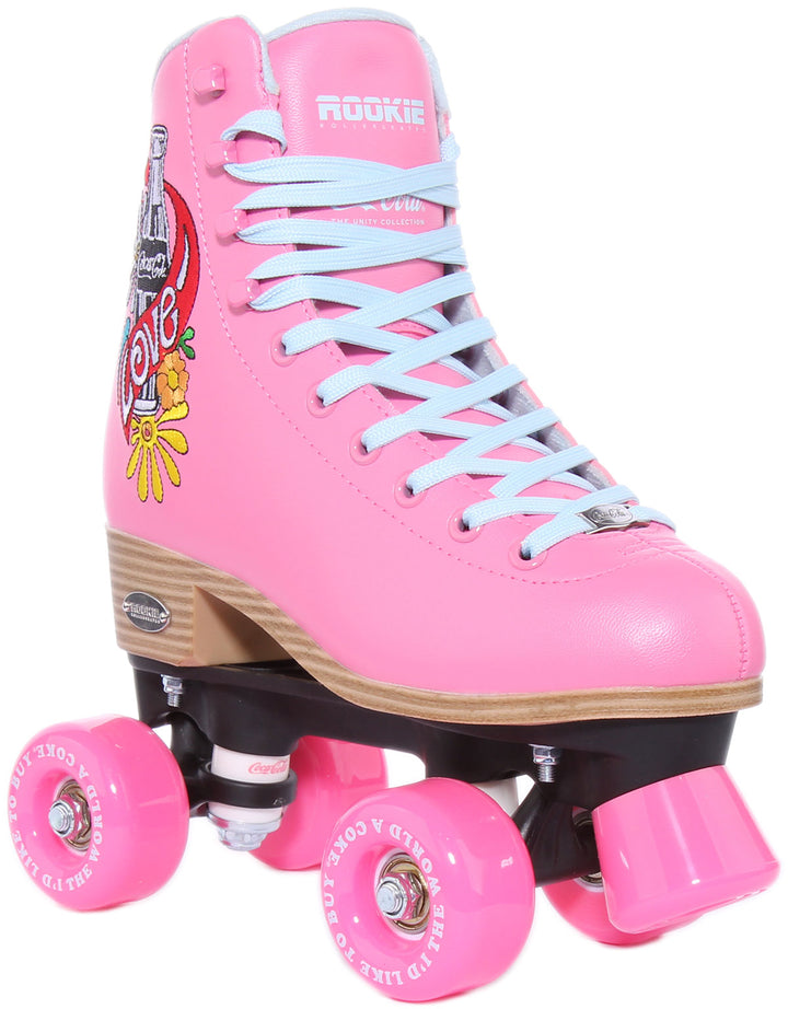 Rookie X Coca Cola Rollerskates Love Pink In Pink For Women