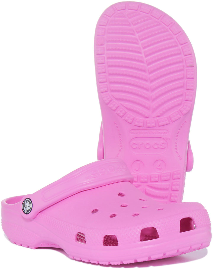 Crocs Classic Sandalo zoccolo con cinturino posteriore per bambini in rosa