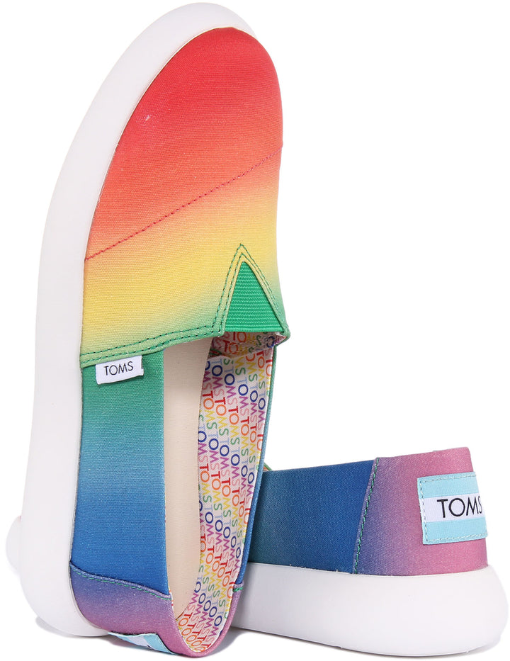 Toms Unity Pride Mallow Scarpe da ginnastica in tela con stampa arcobaleno da donna in rosa