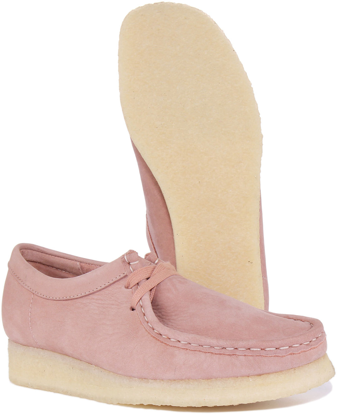 Clarks Originals Wallabee Zapatos de piel con cordones para mujer en rosa