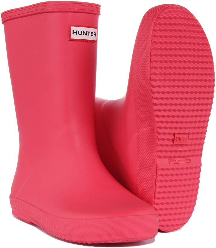 Hunter Original Primera bota de agua clásica para niños en rosa