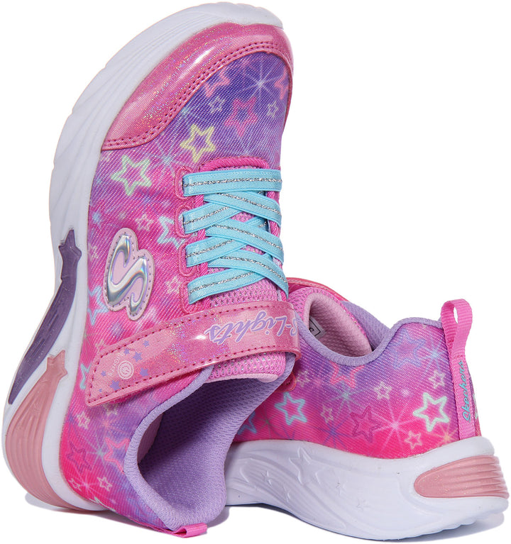 Skechers S LightsStar Sparks Zapatillas de deporte iluminado para niños en rosa