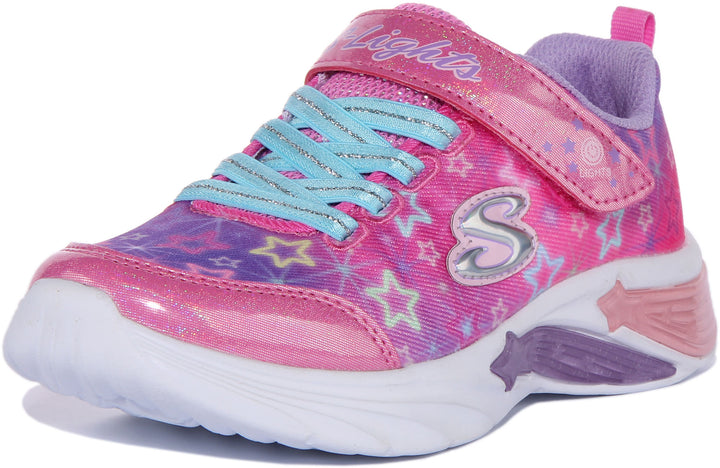 Skechers S LightsStar Sparks Zapatillas de deporte iluminado para niños en rosa