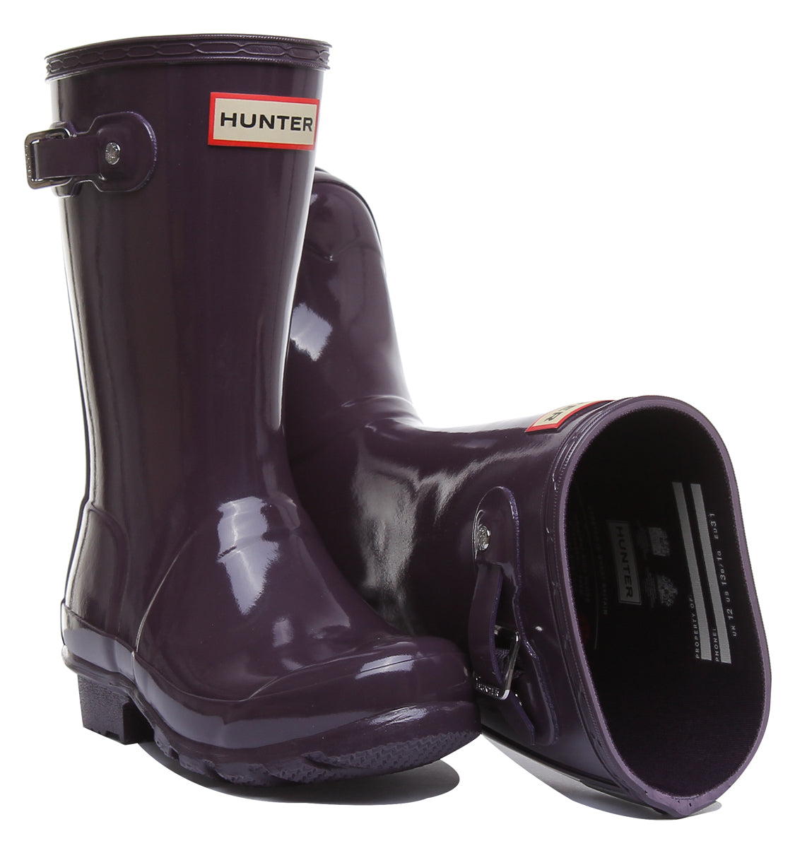 Purple gloss hot sale hunter wellies