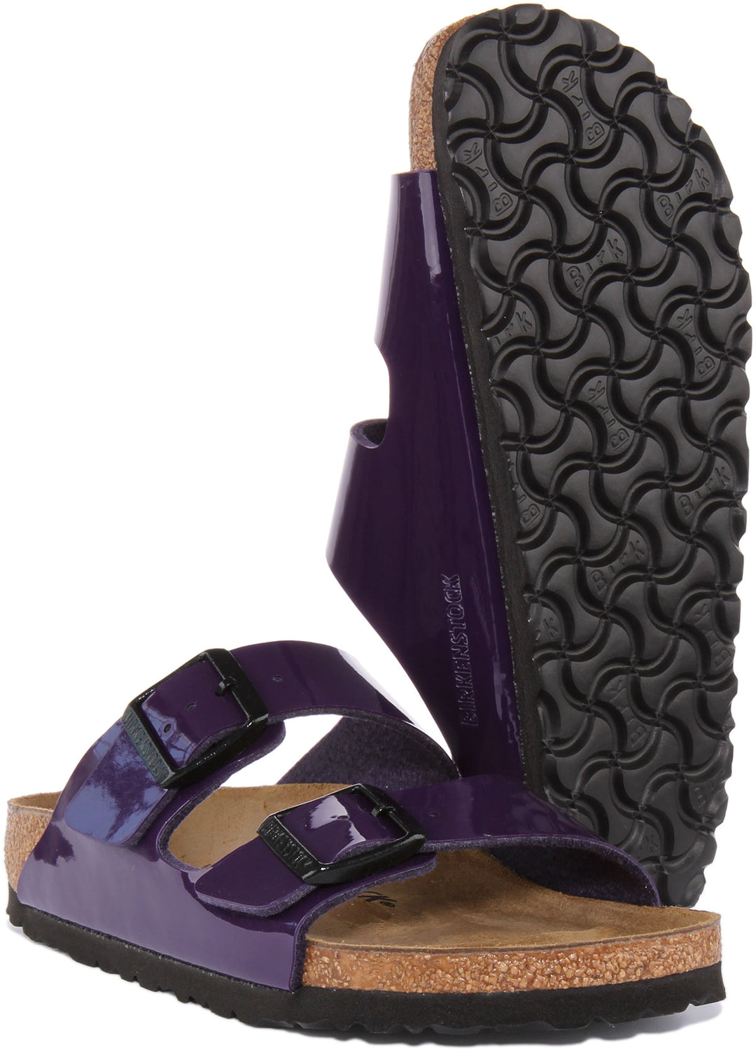 Birkenstock Arizona BS Sandale à double lanière Birko Flor breveté pour femme en violet