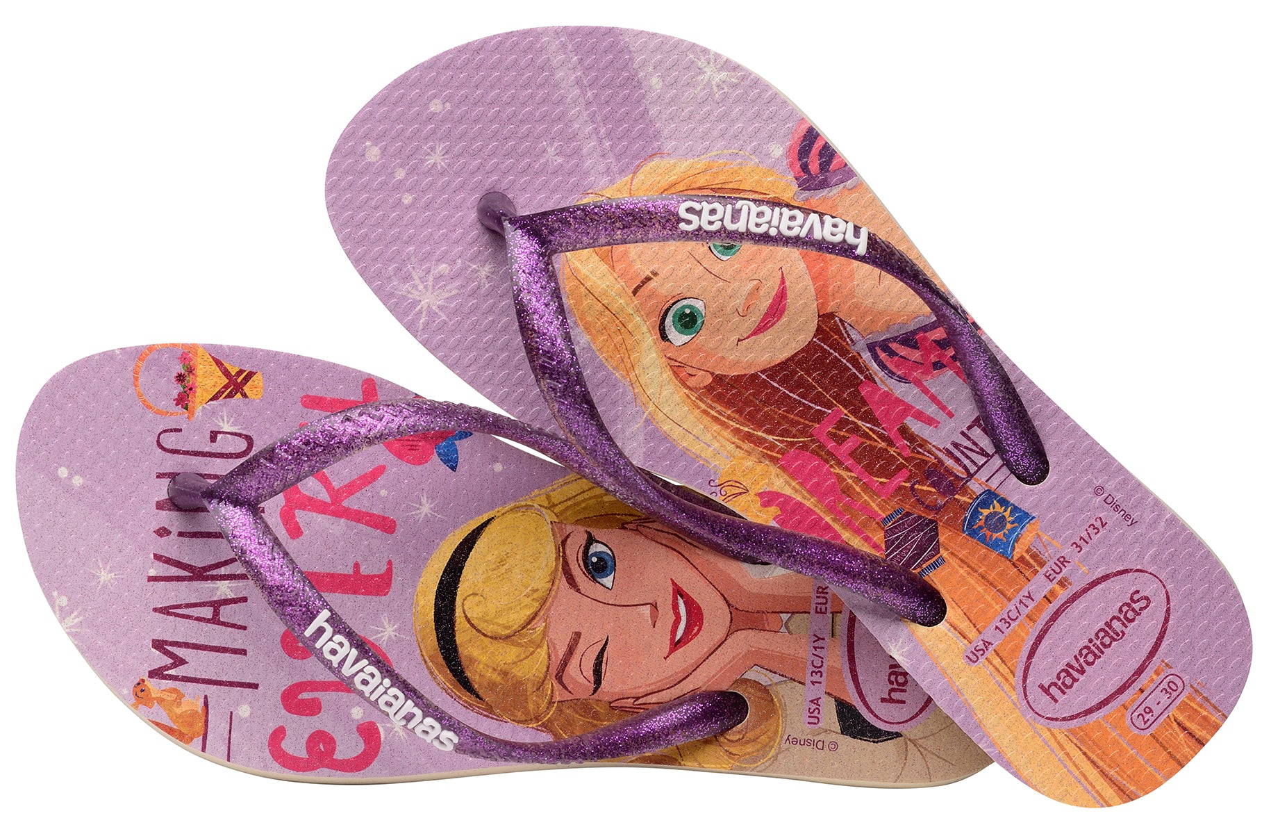 Havaianas Slim Princess Cinderella X Rapunzel In Purple For Kids