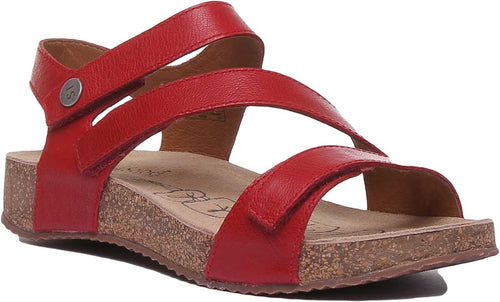 Josef Seibel Tonga 25 des sandales à boucles et crochets pour femmes en rouge