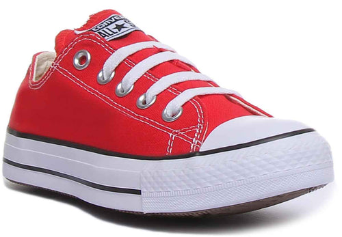 Converse Chuck Taylor All Star Ox Zapatillas de lona con cordones para mujer en rojo
