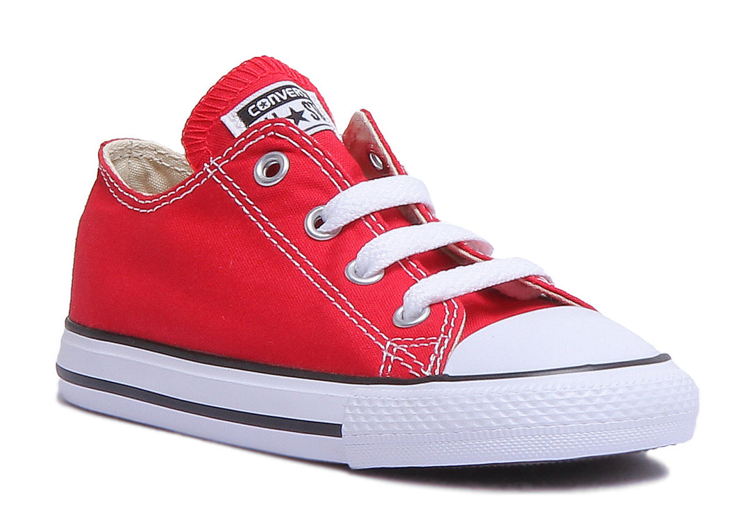 Converse Chuck Taylor All Star Ox Zapatillas de lona con cordones para bebé en rojo