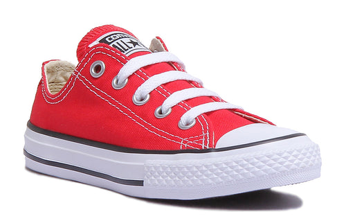 Converse Chuck Taylor All Star Ox Zapatillas de lona con cordones para niños en rojo