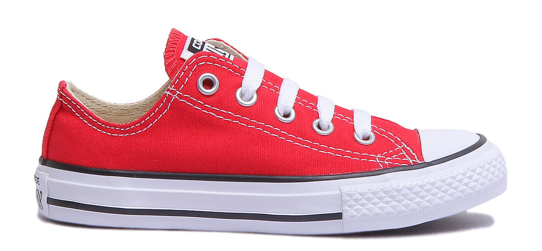 Converse Chuck Taylor All Star Ox Zapatillas de lona con cordones para niños en rojo
