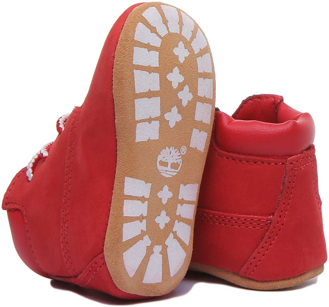 Timberland Bottine à lacets avec chapeau rouge pour bébés