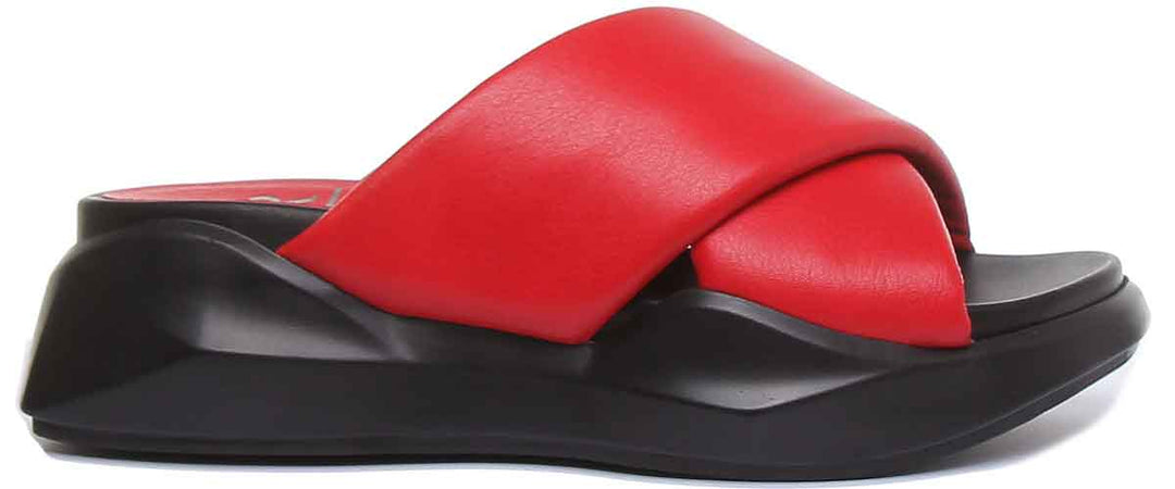 JUST REESS Isabella Plateau Sandalen mit offener Zehe Rot für Frauen