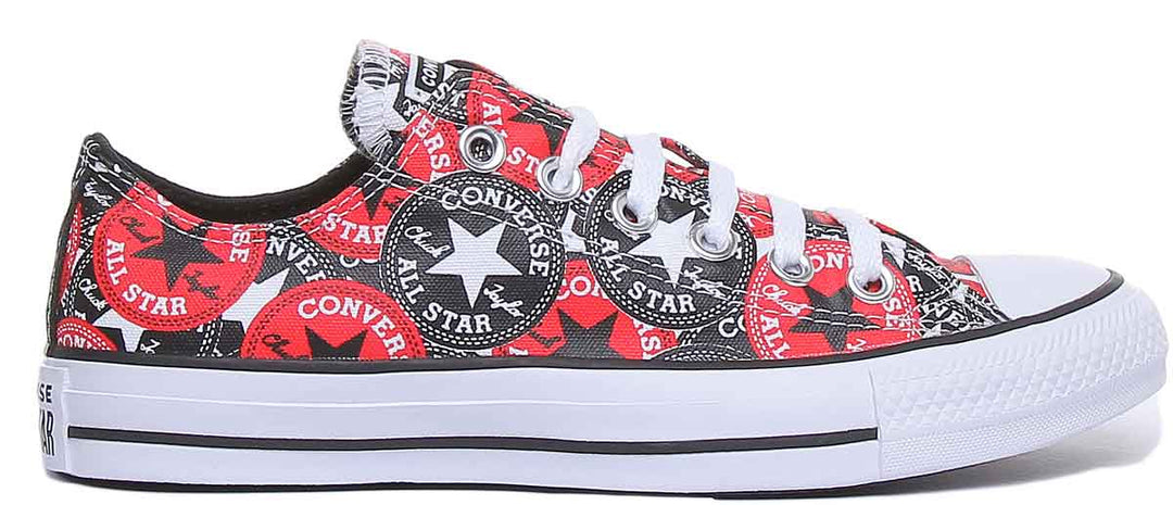 Converse 166986C CT All Star Logo All Over Trainer In Red For Women