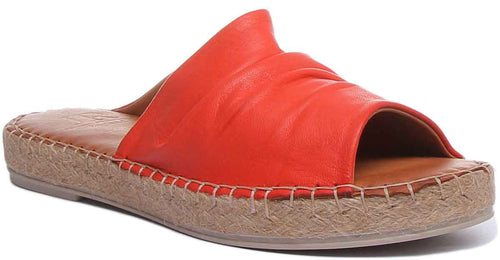 JUSTINREESS Aliyah rouge espadrille sandales muletières souples pour femmes