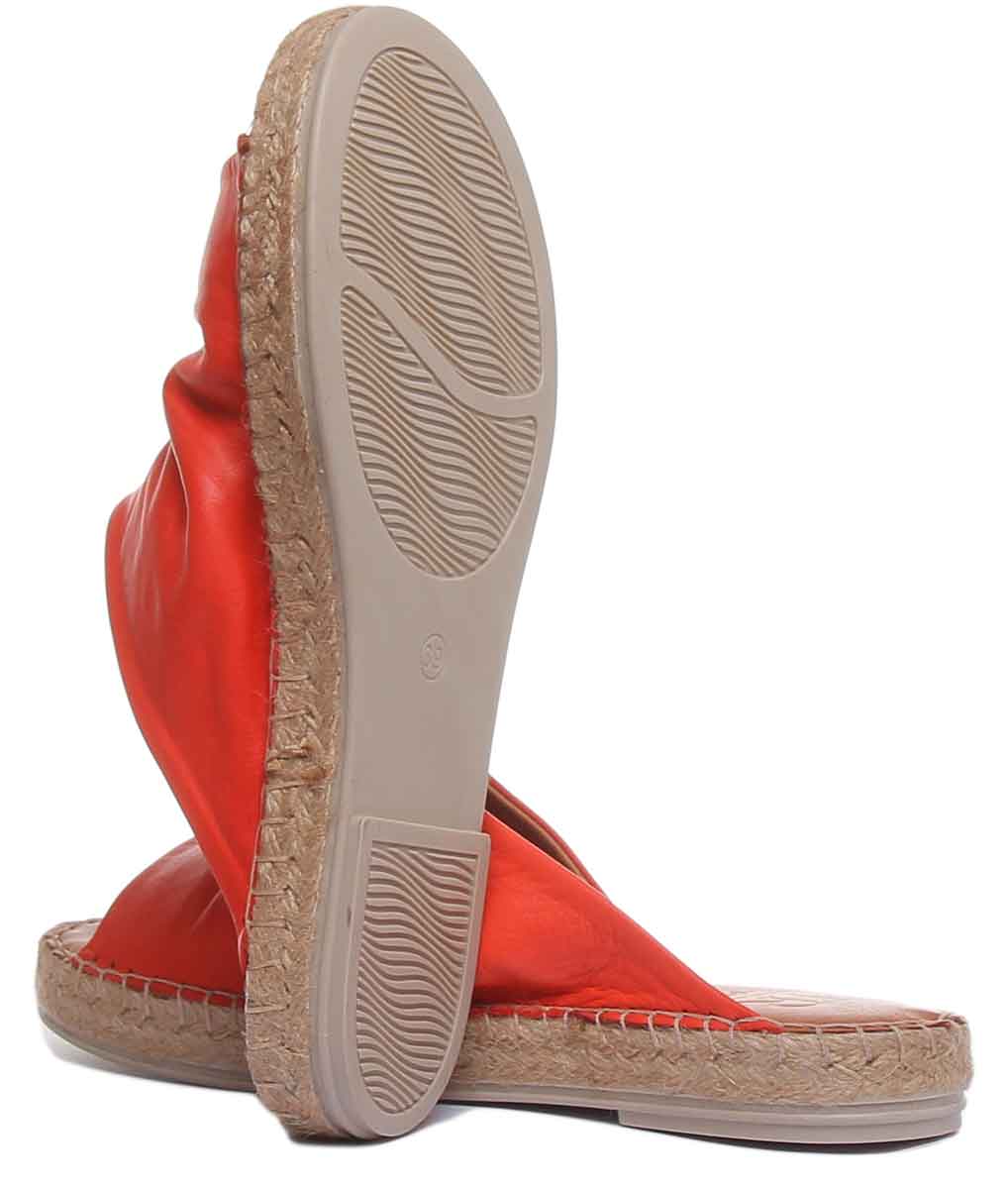 JUST REESS Aliyah Rote Sandale des weichen Maultiers Espadrille