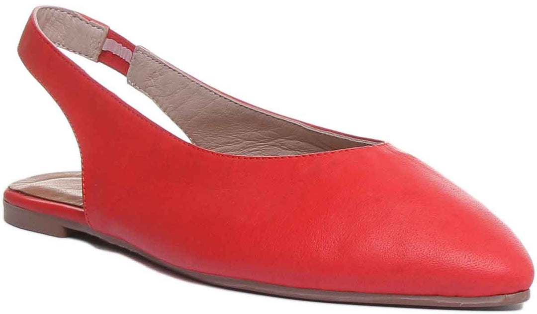 JUST REESS Athena Frauen mit spitzen Zehen rutschten auf Schuhen Rot