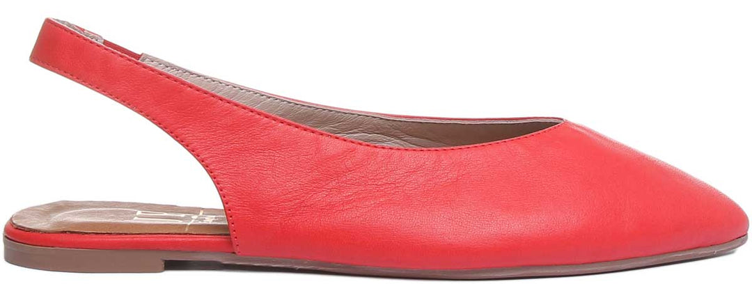 JUSTINREESS Athena chausson rouge sur les chaussures pour femmes avec lanière arrière