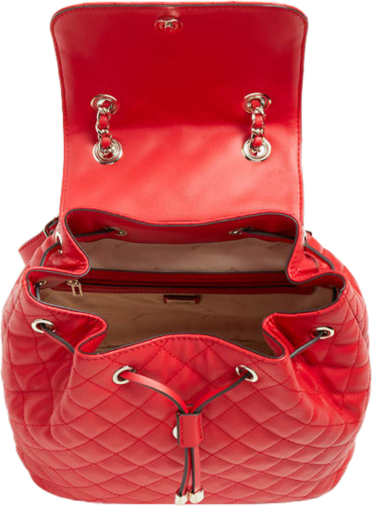 Guess red best sale leather backpack