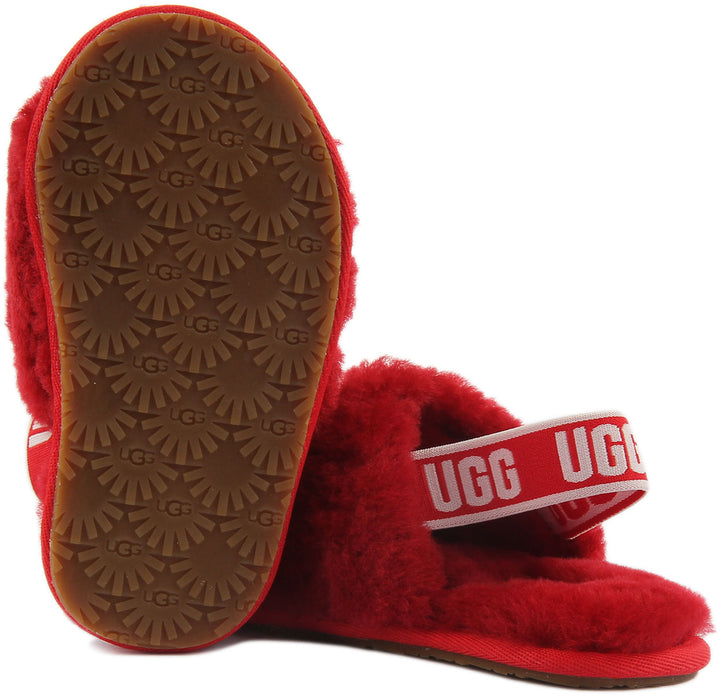 Ugg Australia Fluff Yeah Slippers In Red For Infants