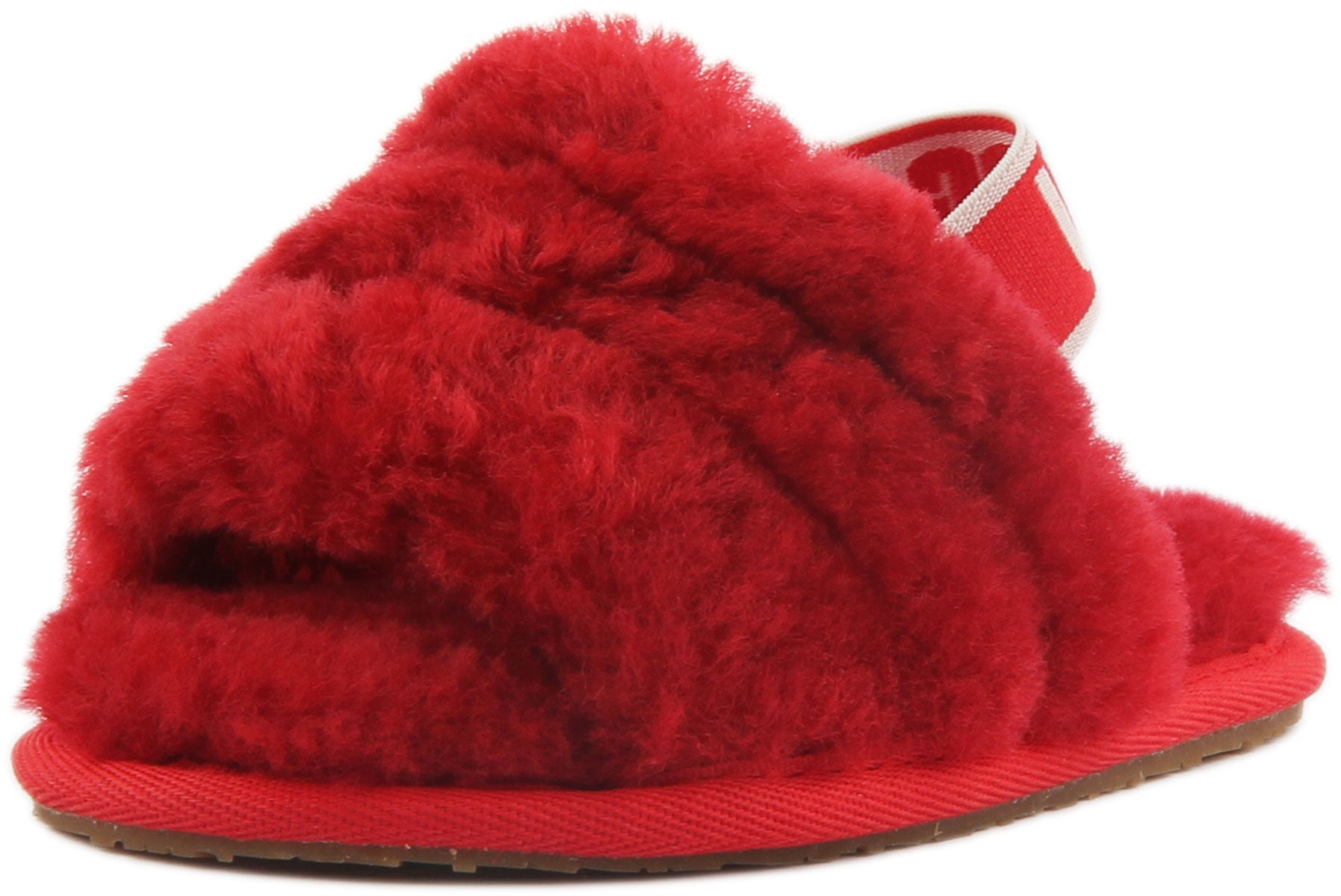 Red fluffy best sale ugg slippers