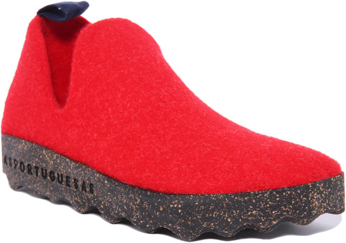 Asportuguesas City Zapatos con suela de corcho para mujer en rojo