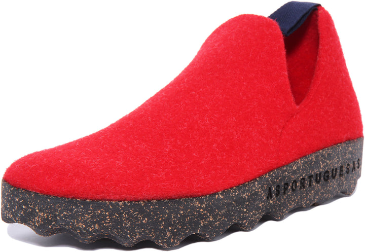 Asportuguesas City Chaussures à semelle en liège pour femmes en rouge