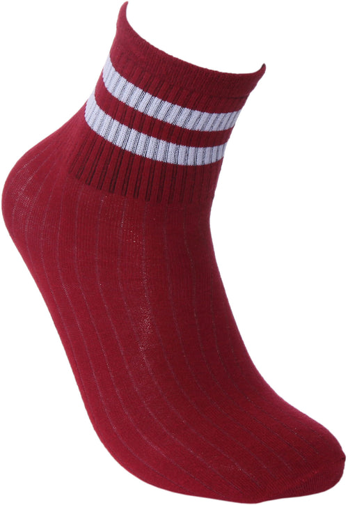 Justinreess England Stripe Socks In Red For Men