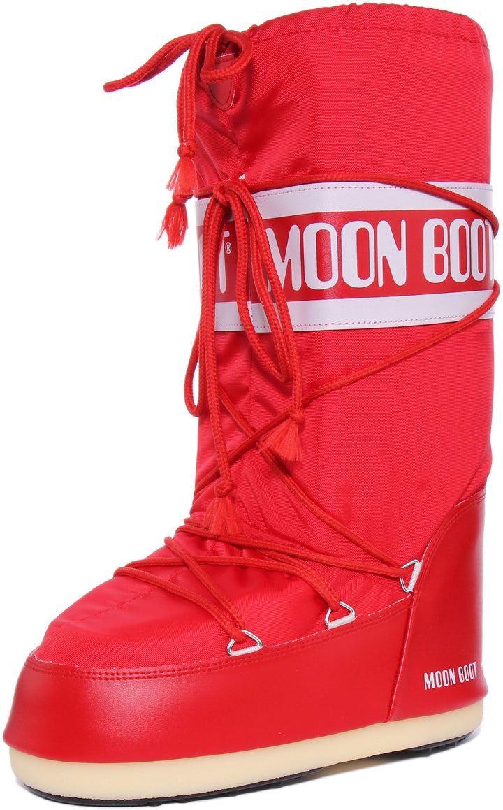 Bota alta hasta la rodilla de otro tejido MOON BOOT NYLON MOONBOOT en rojo para mujer