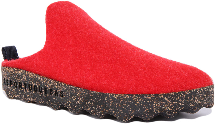 Asportuguesas Come Pantofole con suola in sughero in gomma a spessore da donna in rosso