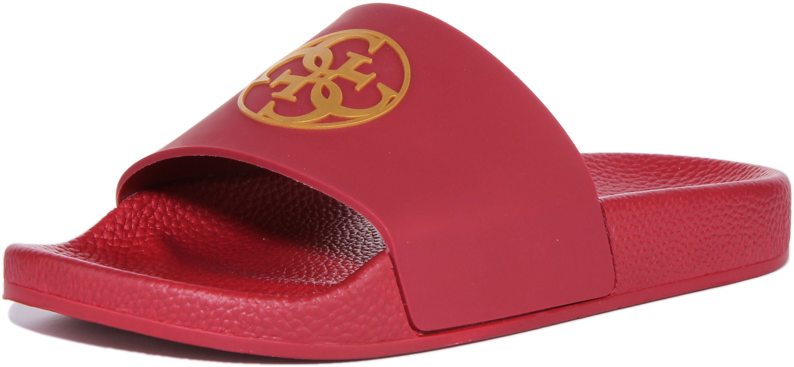 Guess E3Gz01B00F In Red For Women 4G Logo Beach Slippers