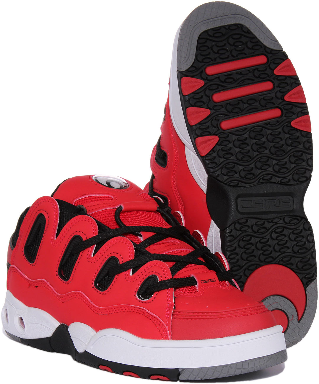 Osiris D3 OG Baskets de skate à lacets pour hommes en rouge noir