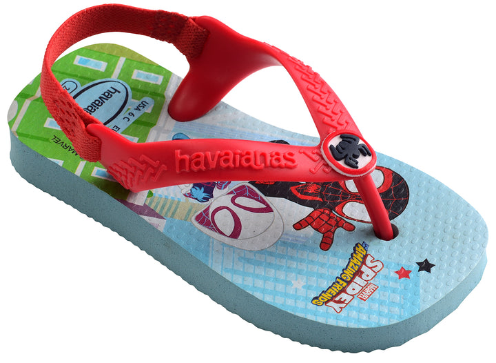 Havaianas Baby Marvel Sandalia de dedo con estampado de Spiderman para niños en rojo azul