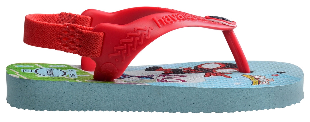 Havaianas Baby Marvel Sandalia de dedo con estampado de Spiderman para niños en rojo azul