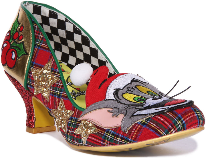 Irregular Choice Best Present Scarpe con tacco medio Tom e Jerry da donna in rosso multi