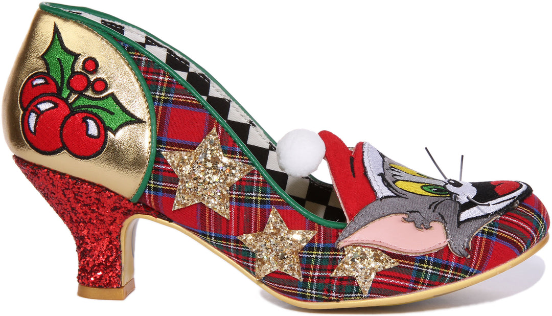 Irregular Choice Best Present Scarpe con tacco medio Tom e Jerry da donna in rosso multi