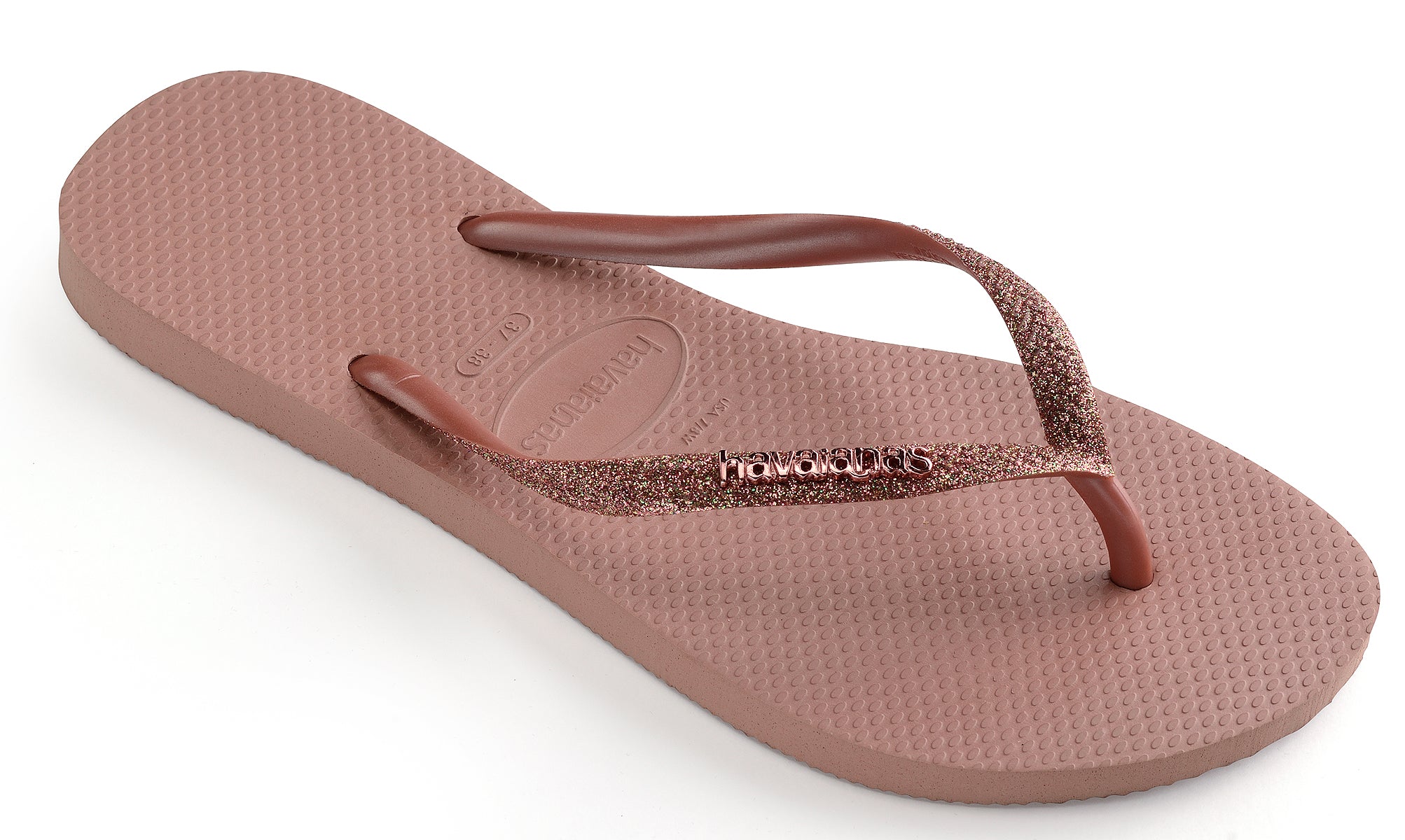 Havaianas Slim Glitter Metalic In Rose For Kids 4feetshoes