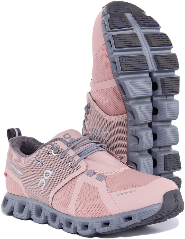 On Running Cloud 5 Waterproof Zapatillas de correr con cordones para mujer en rosa