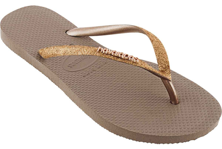 Havaianas Slim Glitter In Rose Gold