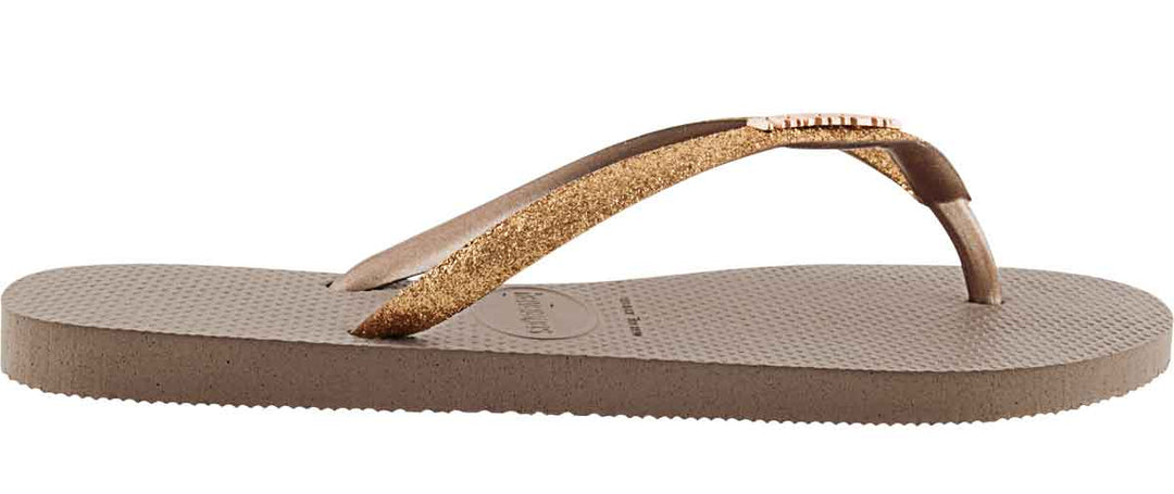 Havaianas Slim Glitter In Rose Gold