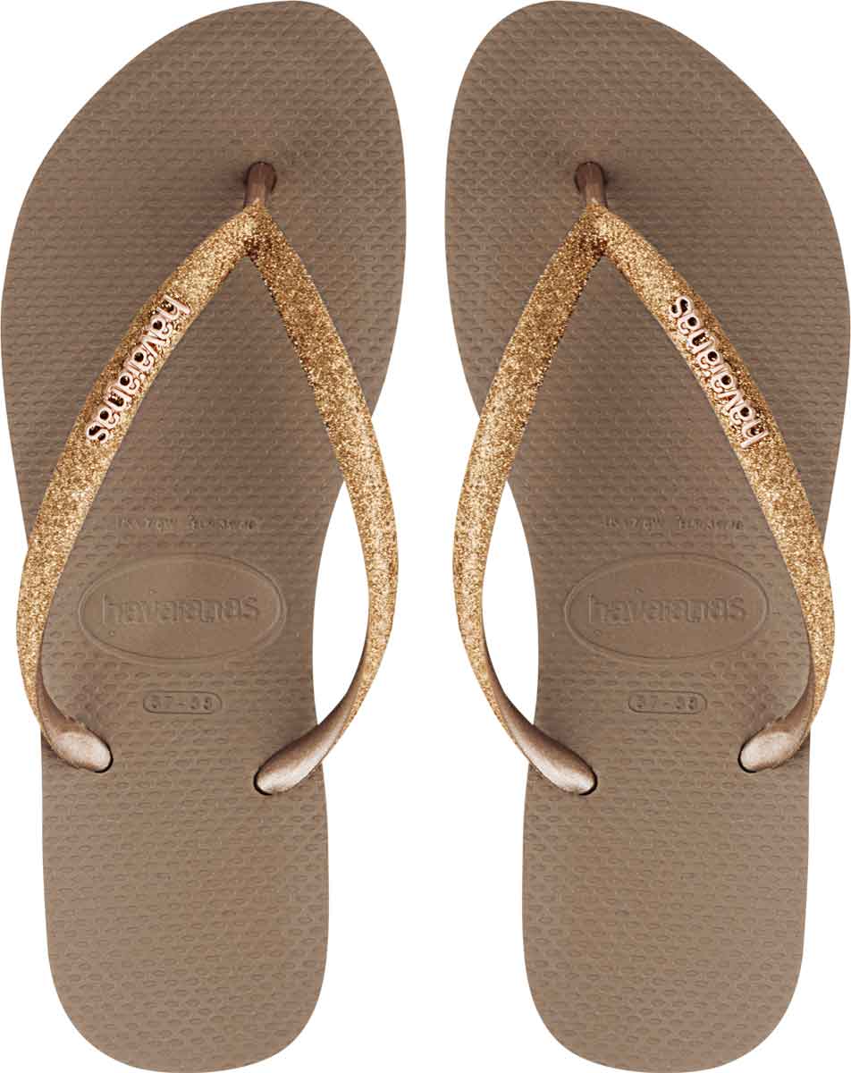 Havaianas Slim Glitter In Rose Gold